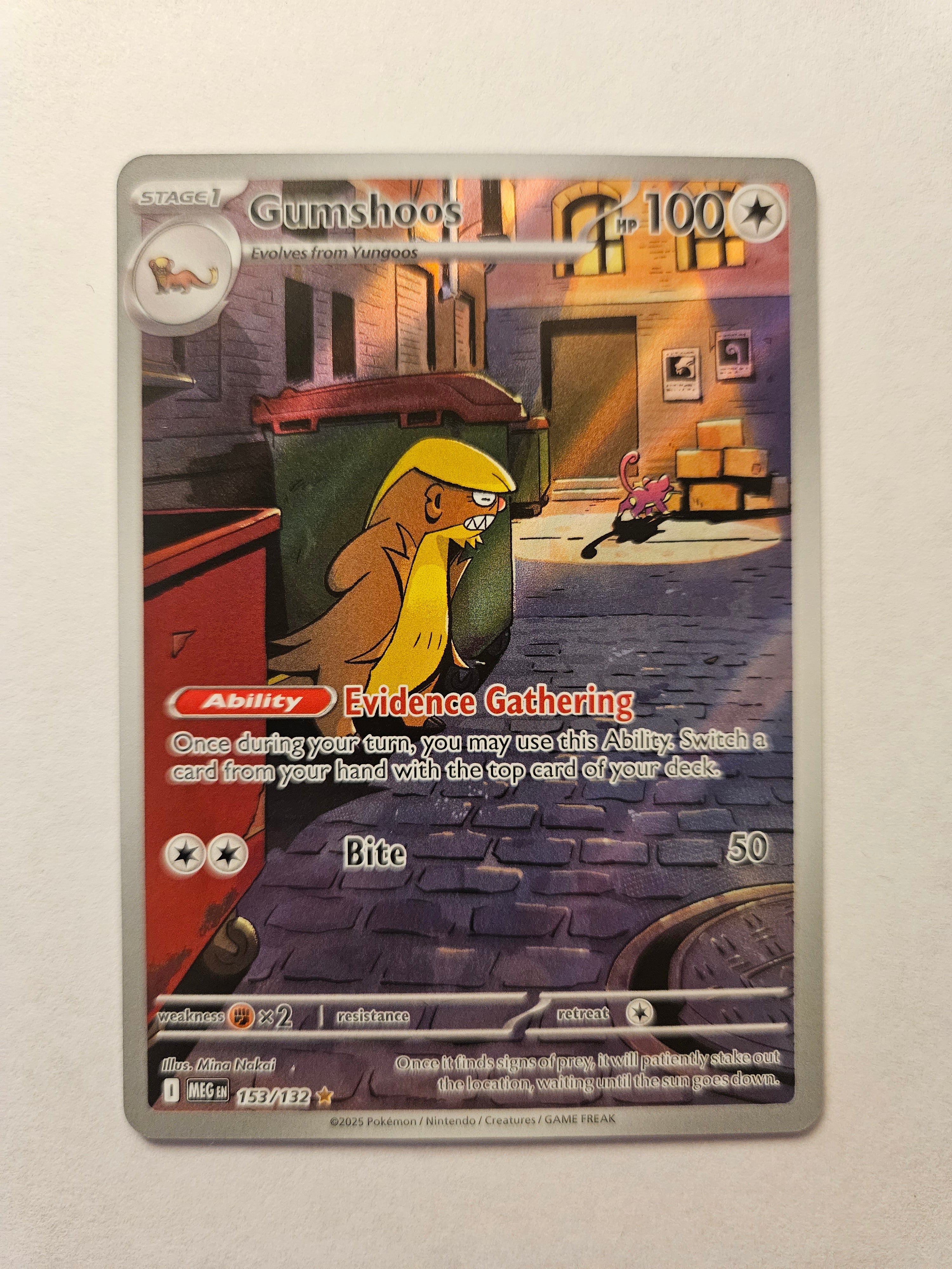pokemon card gumshoos - 153/132 - ME01: Mega Evolution [ILLUSTRATION RARE] [Near Mint] Type:Autographed Bundle ($10 savings) Ability — Search the Lorcana Supplies Pokémon cards set to