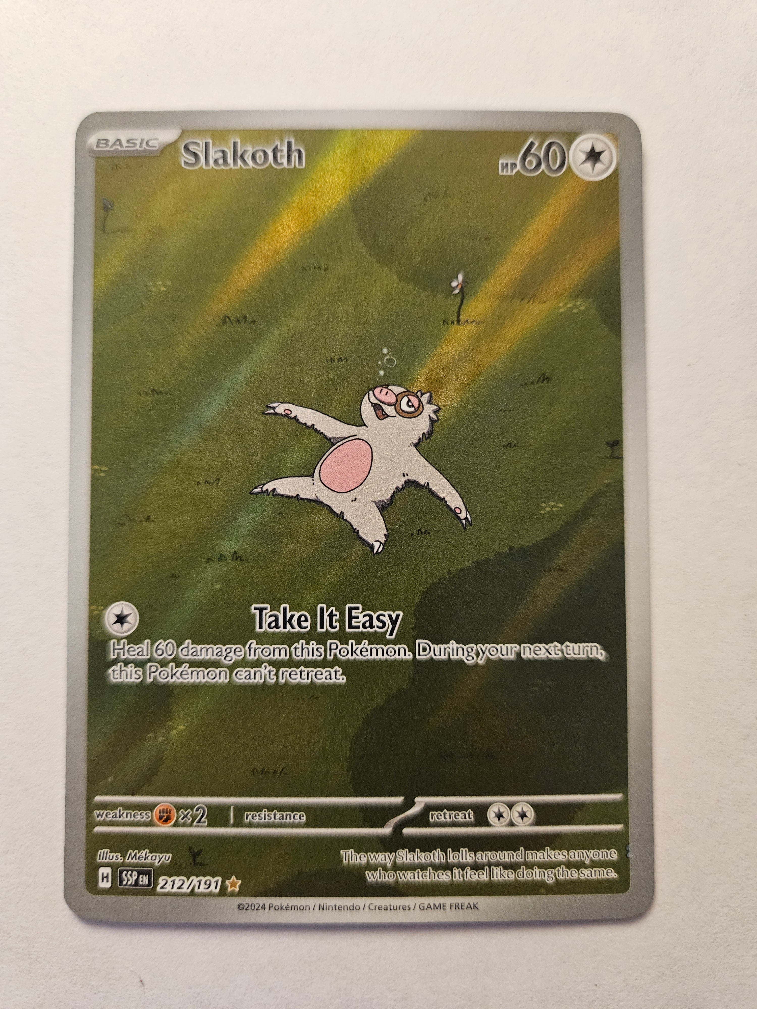 Pokemon Surging Sparks Illustration Rare Slakoth #212