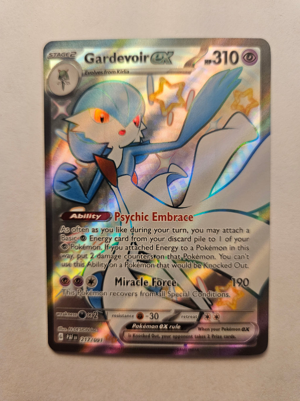 Gardevoir ex 217/091 Paldean Fates Ultra Rare Full Art