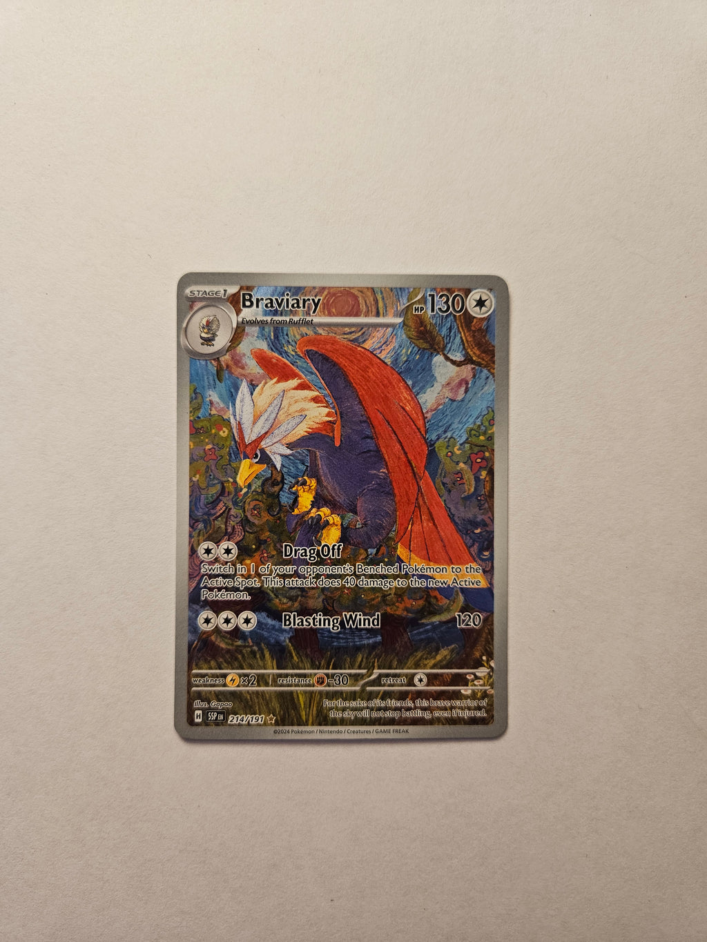 Braviary 214/191 Illustration Rare Surging Sparks