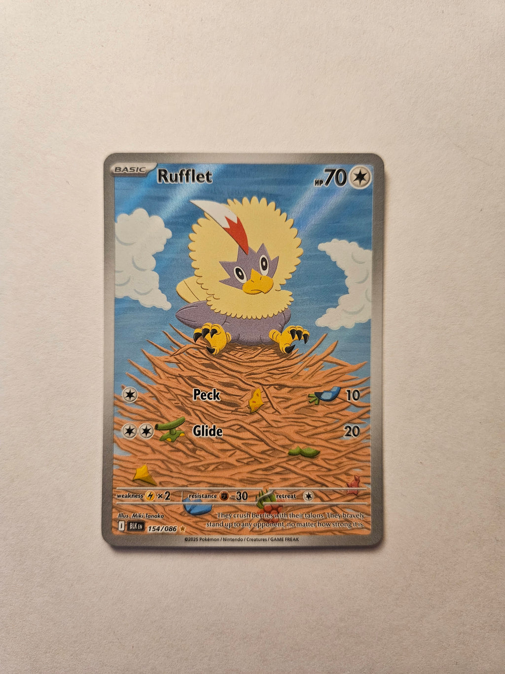 Rufflet 154/086 Black Bolt Illustration Rare