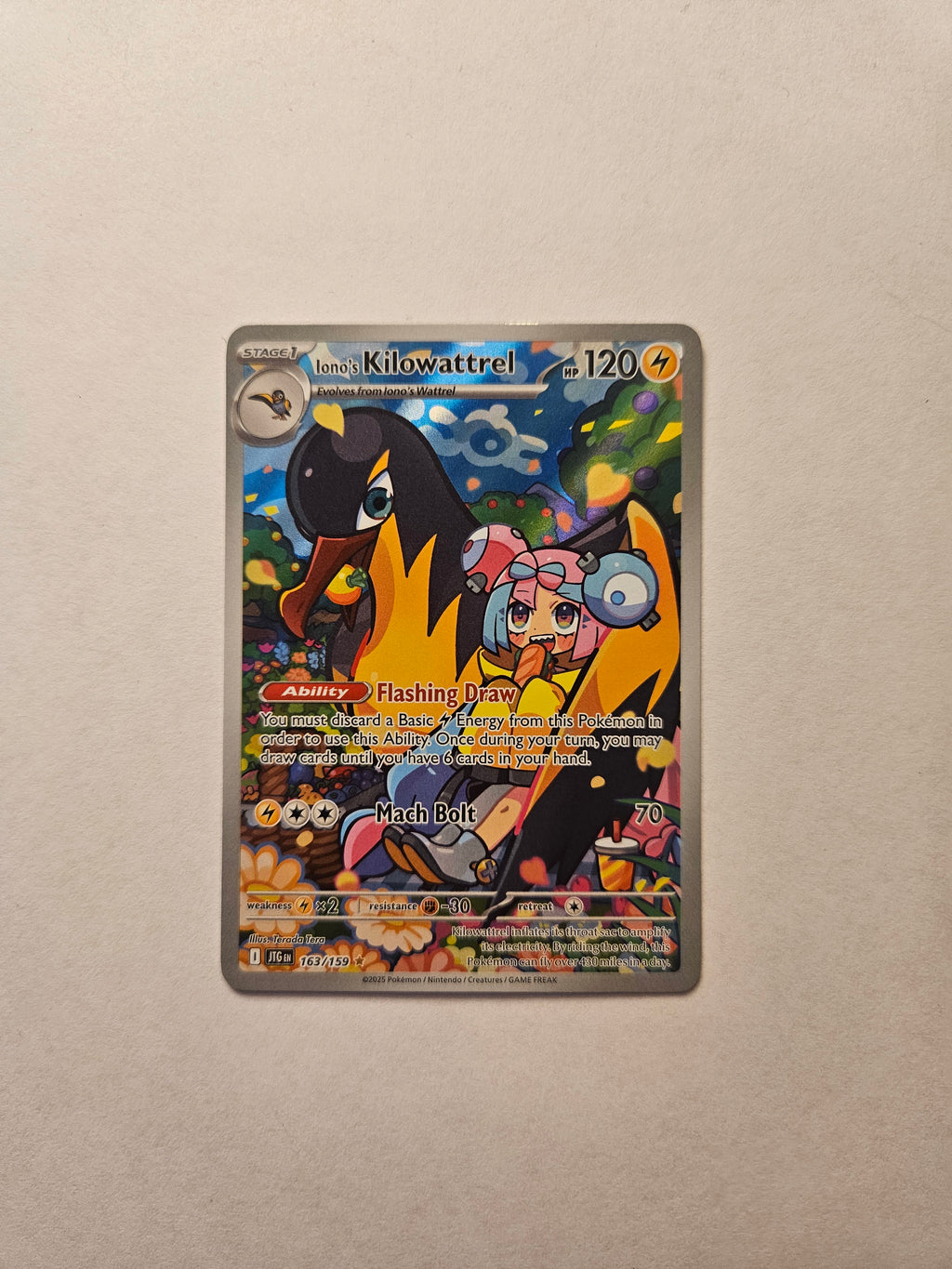 Iono's Kilowattrel 163/159 Journey Together Illustration Rare