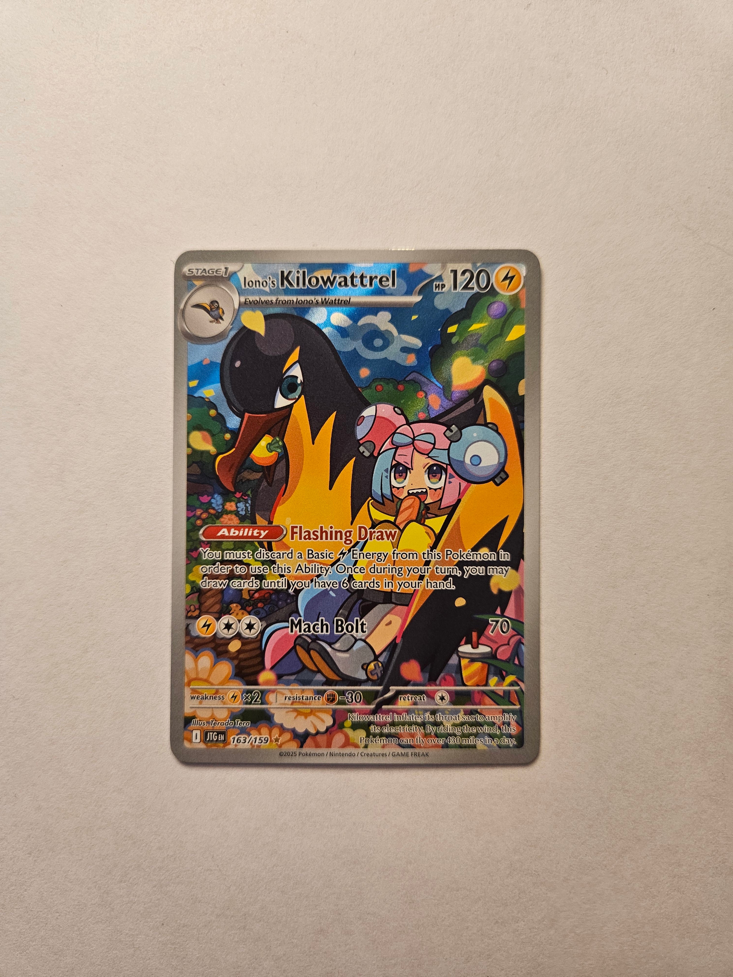 Iono's Kilowattrel 163/159 Journey Together Illustration Rare