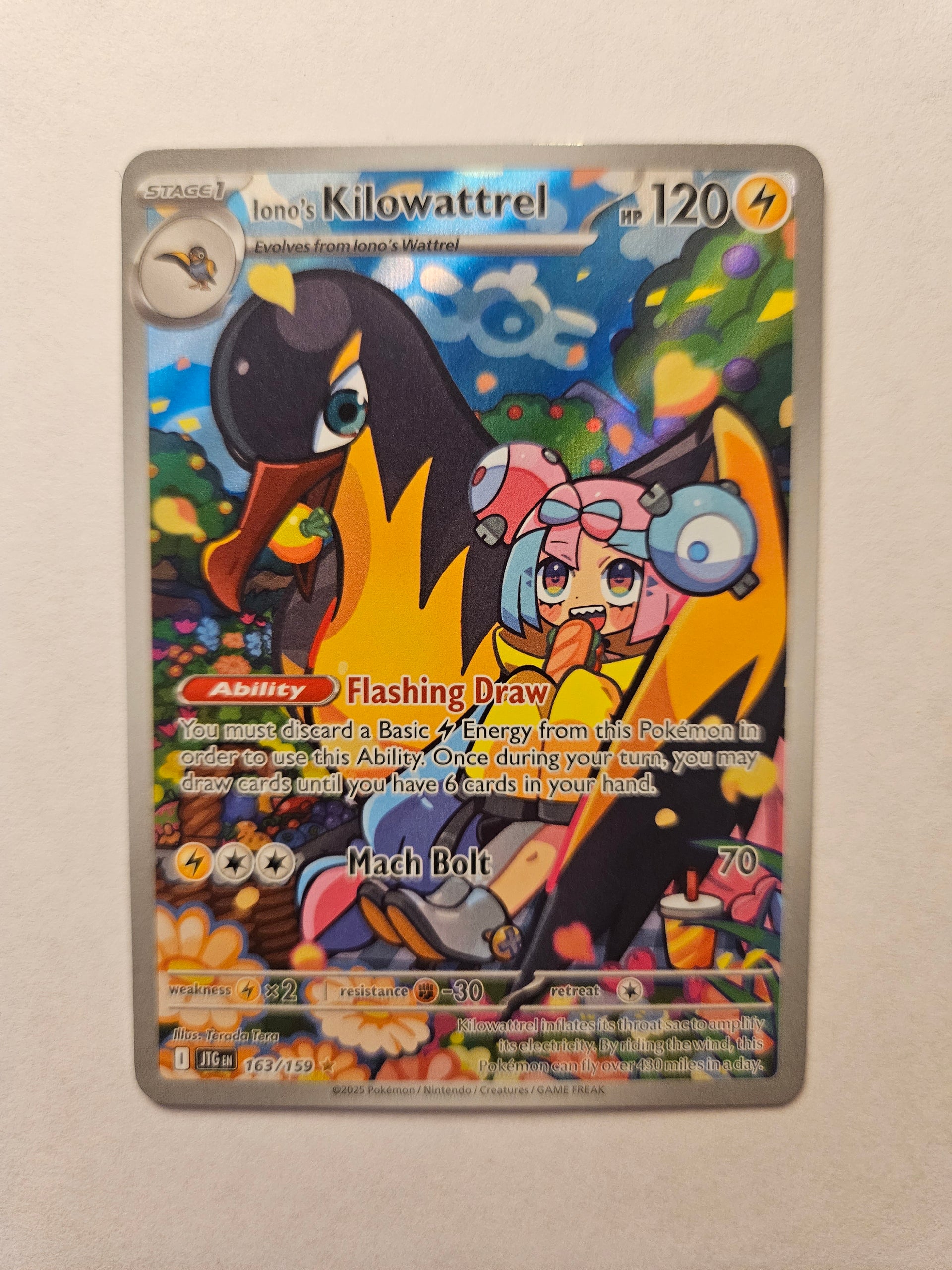kilowattrel pokemon card Pokemon Journey Together NON Holo 055/159 Iono's Kilowattrel