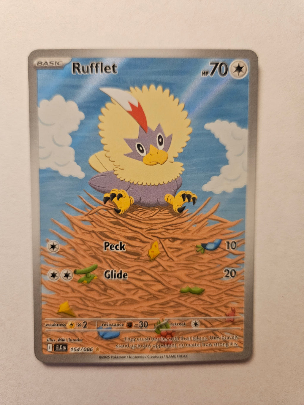 Rufflet 154/086 Black Bolt Illustration Rare