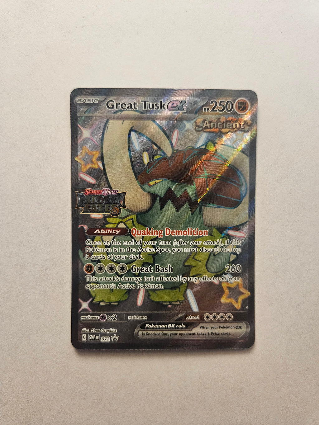 Great Tusk ex 072 Scarlet & Violet Black Star Promo