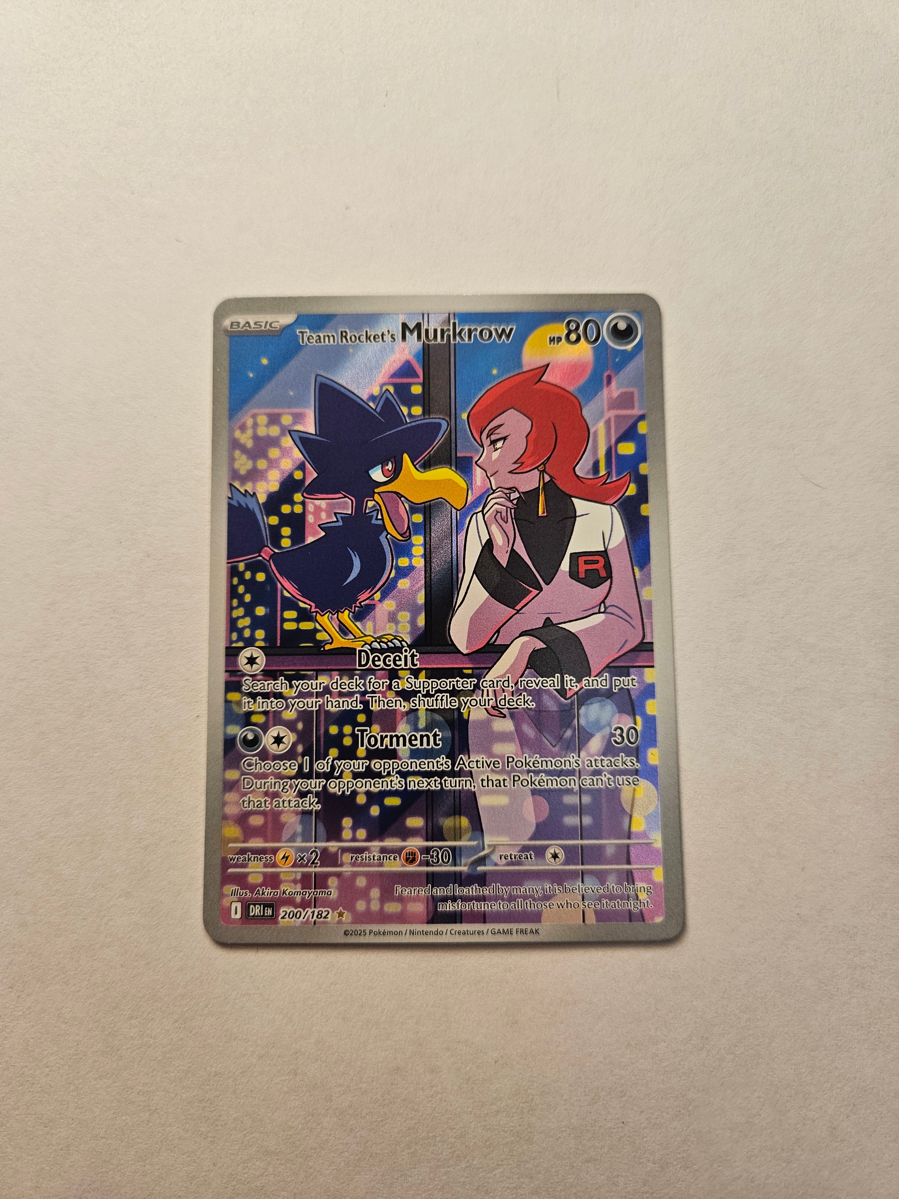 Team Rocket's Murkrow 200/182  Illustration Rare  Destined Rivals