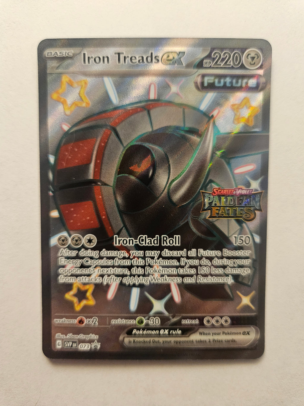 Iron Treads EX 073 Black Star Promo Paldean Fates Stamped