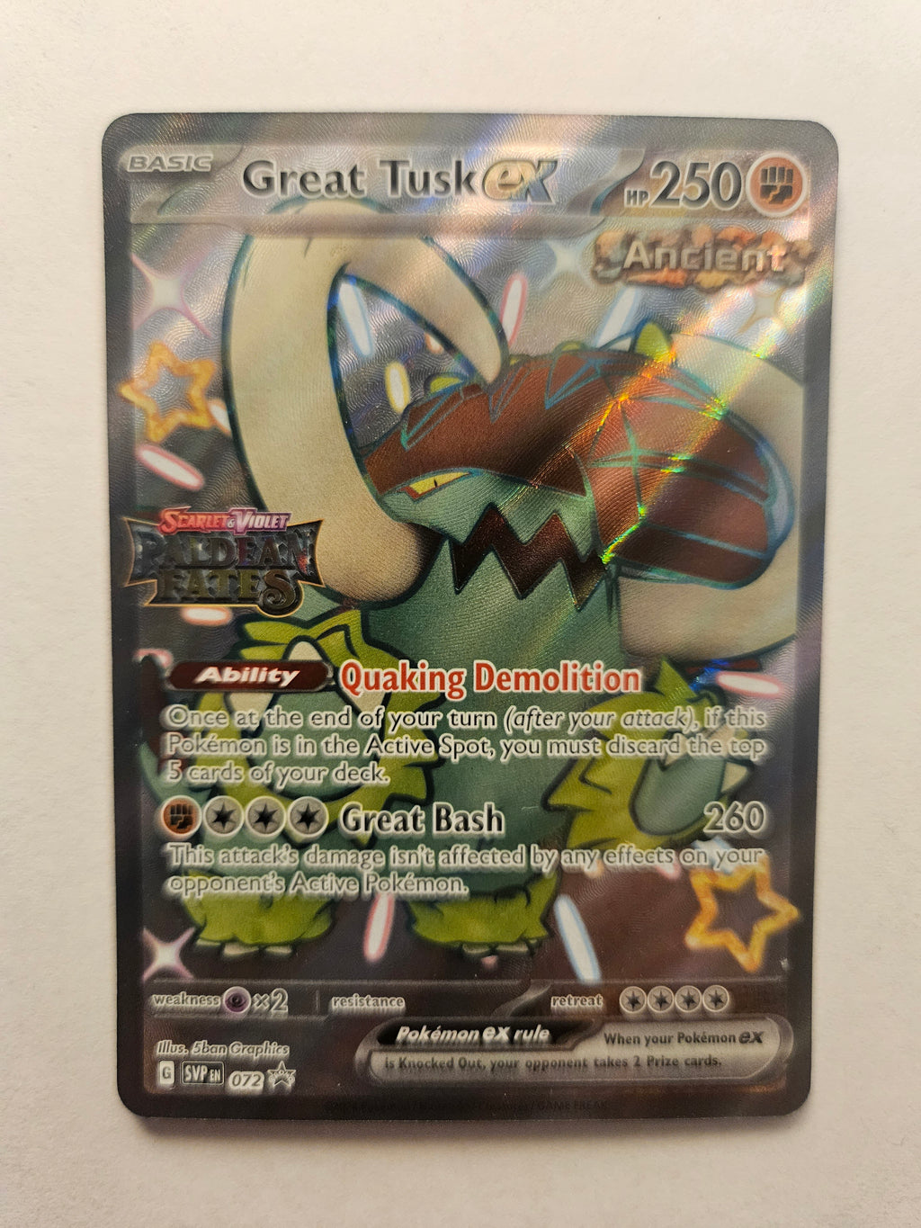 Great Tusk ex 072 Scarlet & Violet Black Star Promo