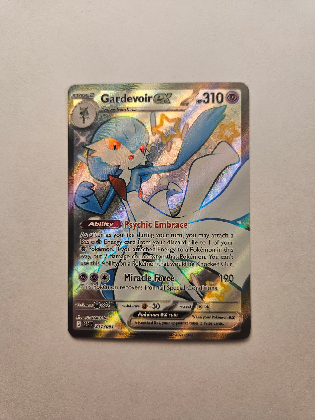 Gardevoir ex 217/091 Paldean Fates Ultra Rare Full Art
